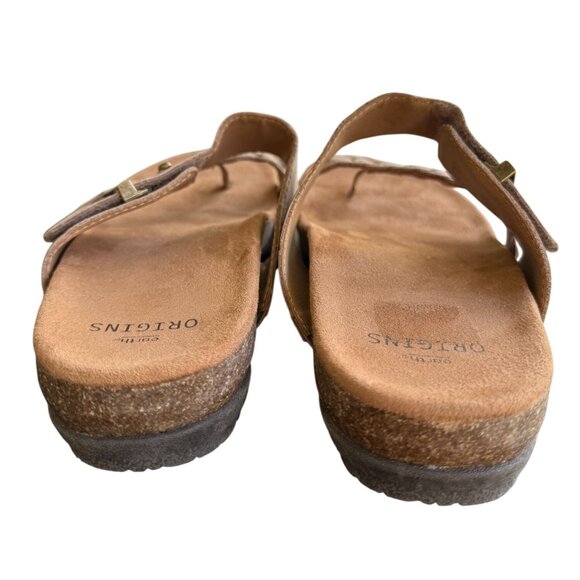 Earth Origins Onida Taupe Suede Braided Leather Sandals Size 10 Comfort Boho - Picture 4 of 9